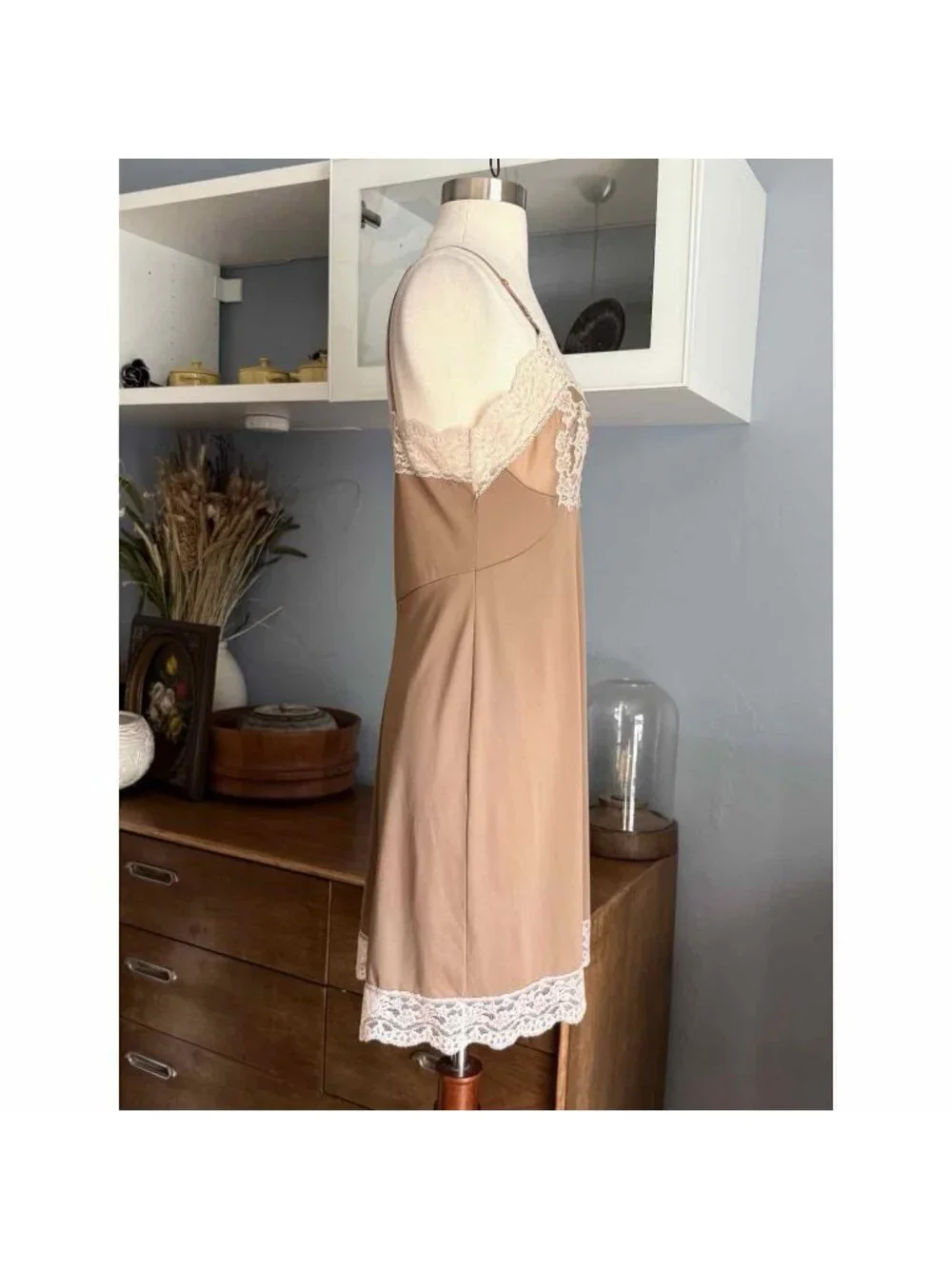 Vintage 50s Hollywood Vassarette Satin Lace Slip Dress Small 34 Munsingwear